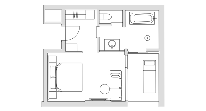 Superior Room + Terrace Flow plan
